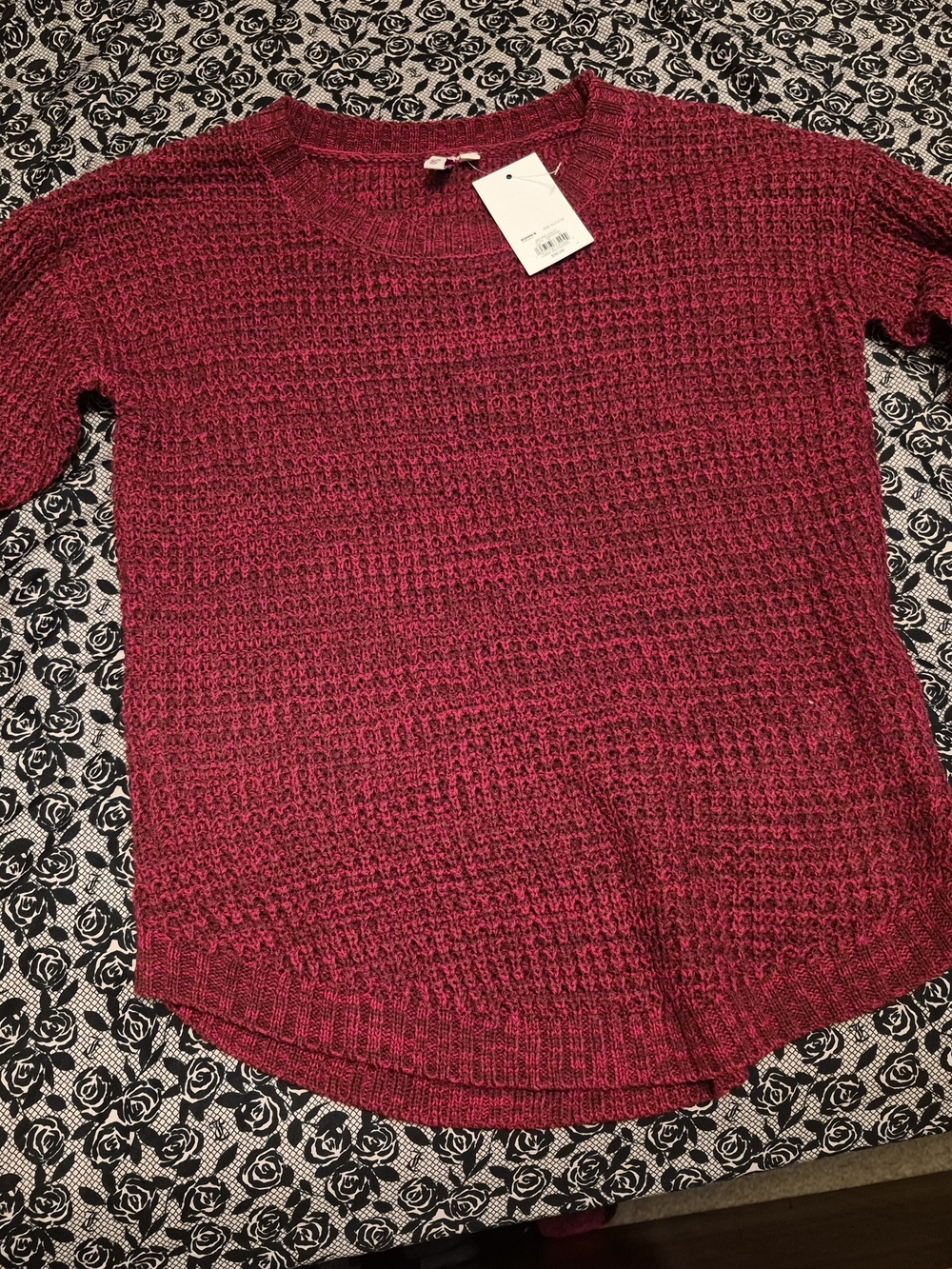Kohl's Women's Textured Crewneck Sweater - Berry Pink
